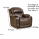 Orion Power Home Theater Recliner in Walnut Brown Leather Look Fabric
